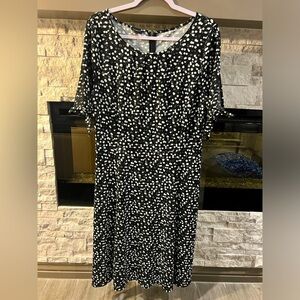 Talbots Large black white party dress